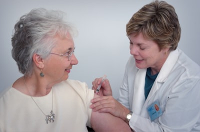 A senior receiving care
